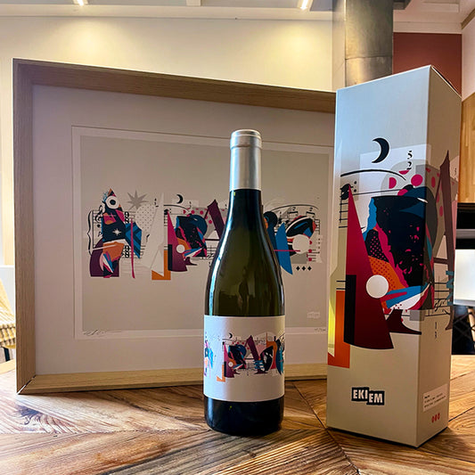 Ekiem × Julien Masquin – Côtes du Rhône Blanc “Les Bédines” (Tirage d’art + vin)