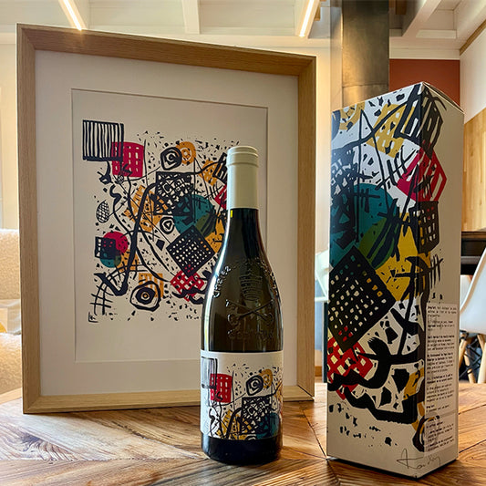 Kandinsky × Domaine de La Barroche – Châteauneuf-du-Pape Blanc (Tirage d’art + vin)